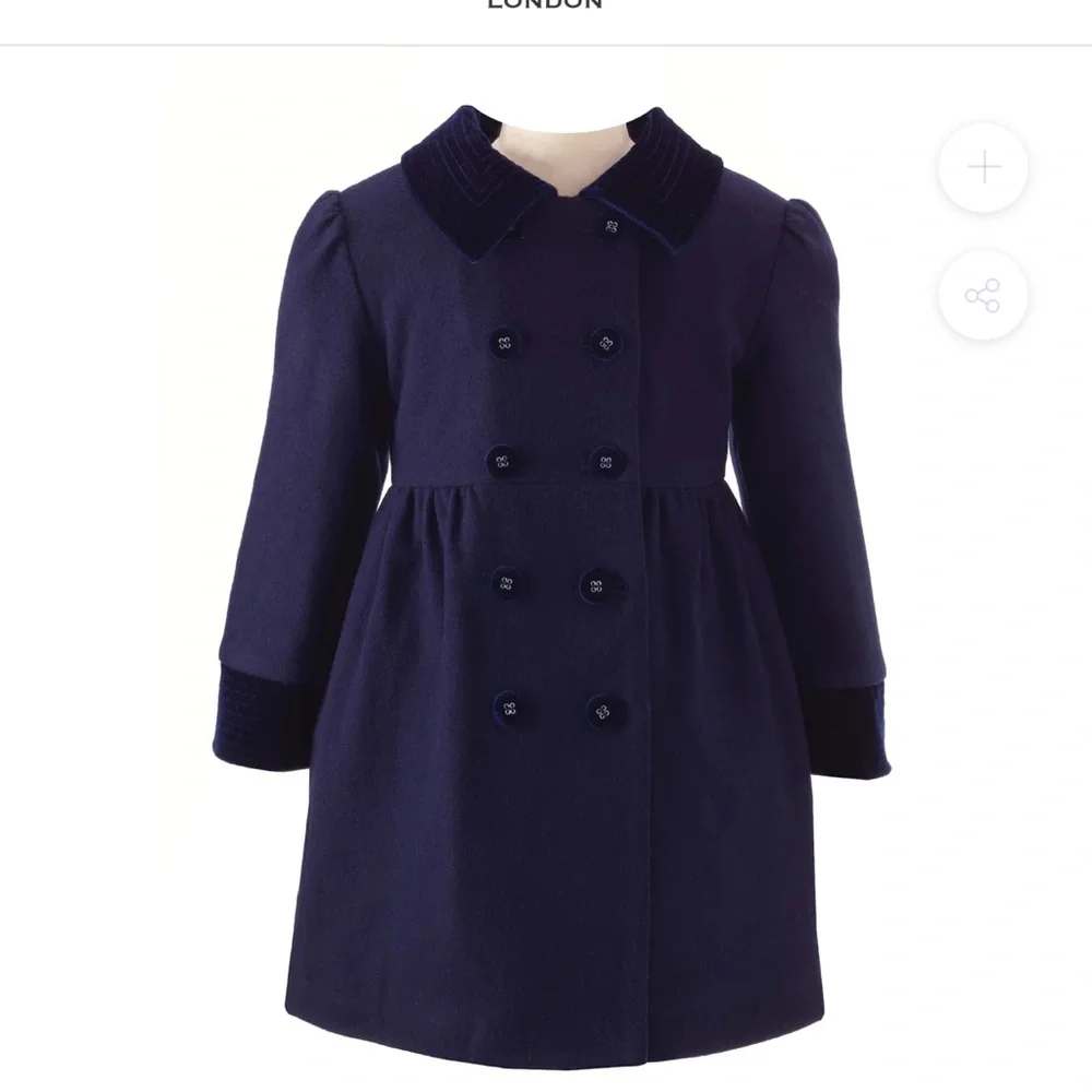 Rachel Riley Navy Double-Breasted Pea Coat